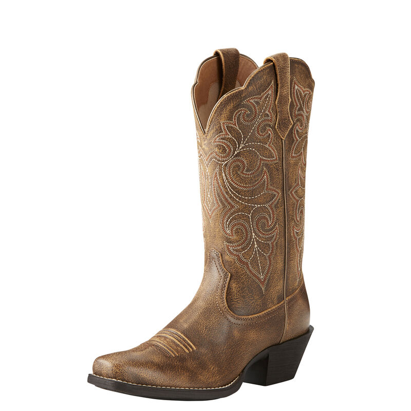 Botas Vaqueras Ariat Round Up Square Toe Marrones Mujer - Chile 109-PHELZD